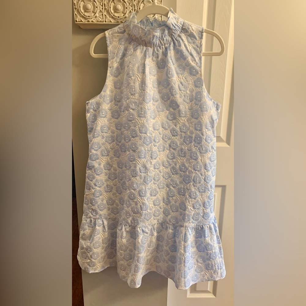 THML Blue & White Floral Ruffle Neck Sleeveless Dress NWT - Size M